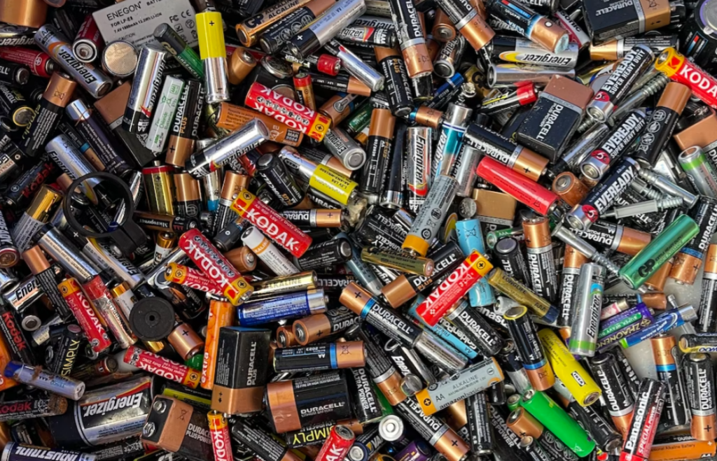 piles of batteries in different types