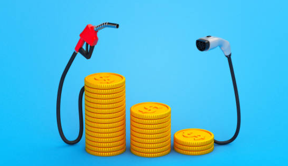 petrol pump nozzle cash stock image